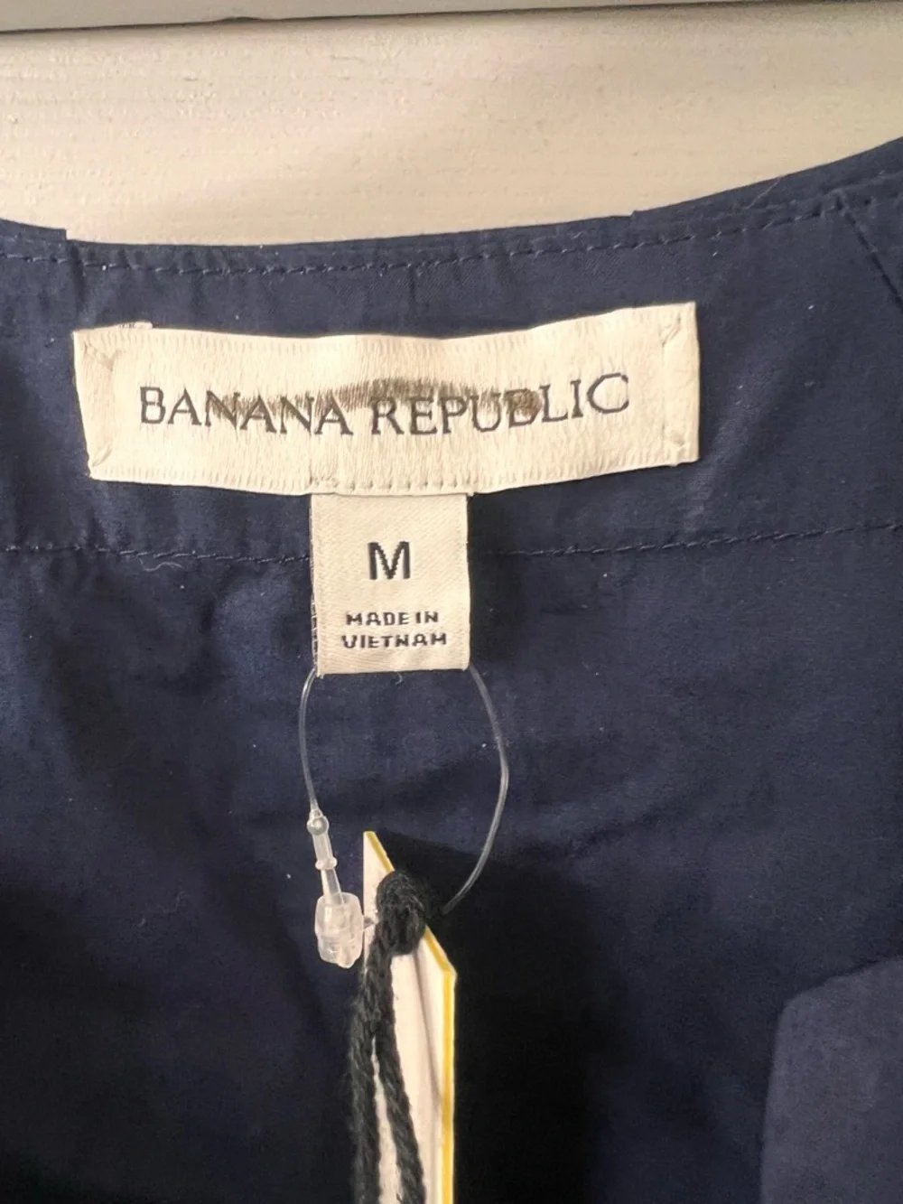 Banana Republic Navy Poplin Puff-Sleeve Mini Dress Sz Medium - Picture 8 of 10
